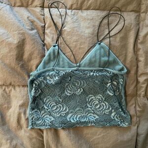 Tilly's Blue Lace Strappy Crop Top
